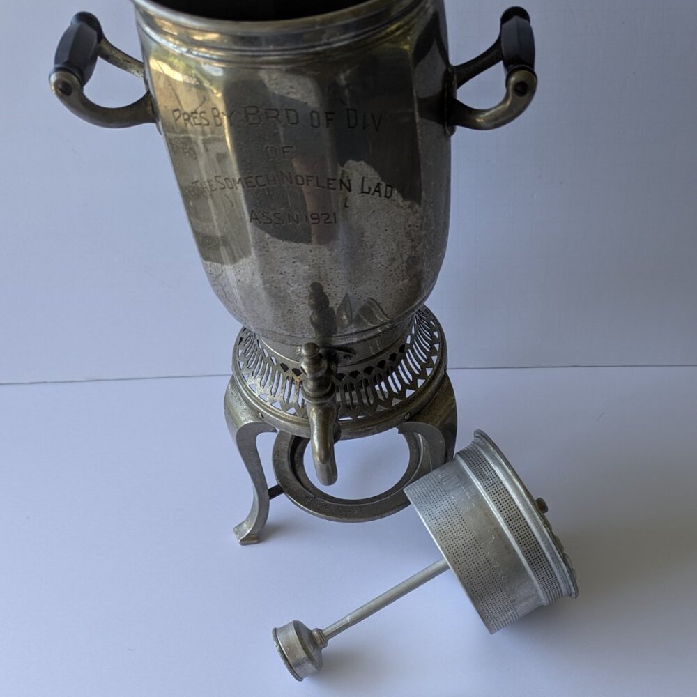 Antique Coffee Percolator Somech Noflen Ladies Association Hebrew 1921 - Picture 8 of 16